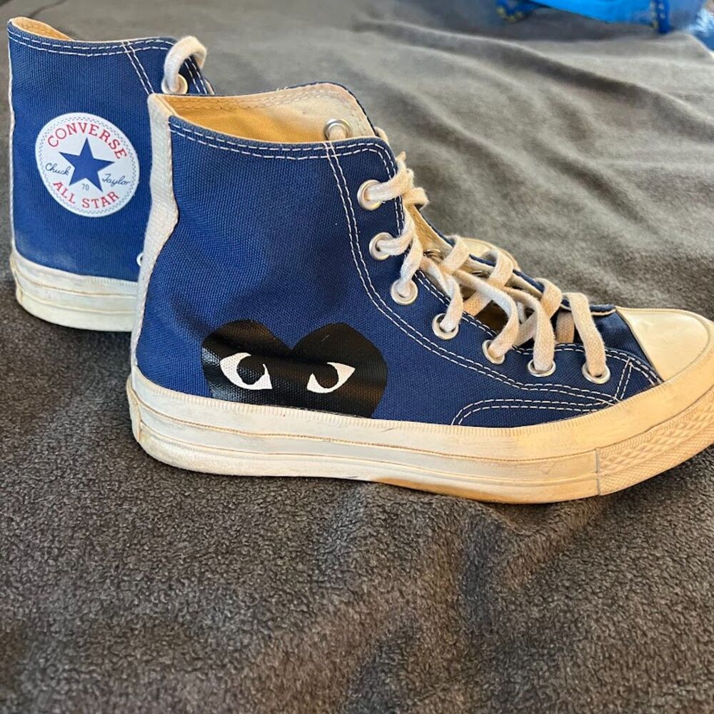 Converse Comme des Garcons Play High Top Sneakers Blue Size 5 Men / 7 Women